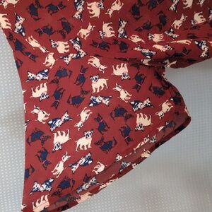 Monteau Tie-Front Top With Dog Print